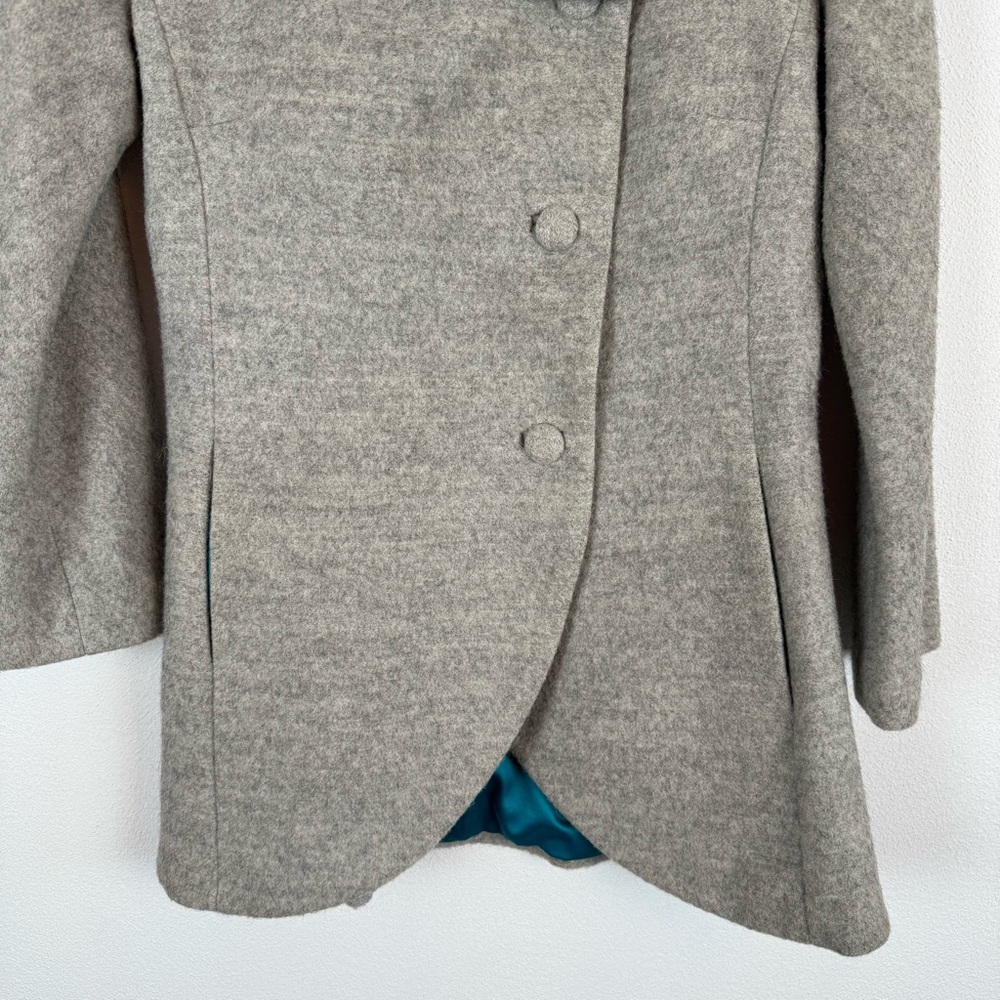 Smythe Les Vestes Wool Alpaca Blend Pea Coat Blazer Grey Blue 2 - Picture 3 of 12